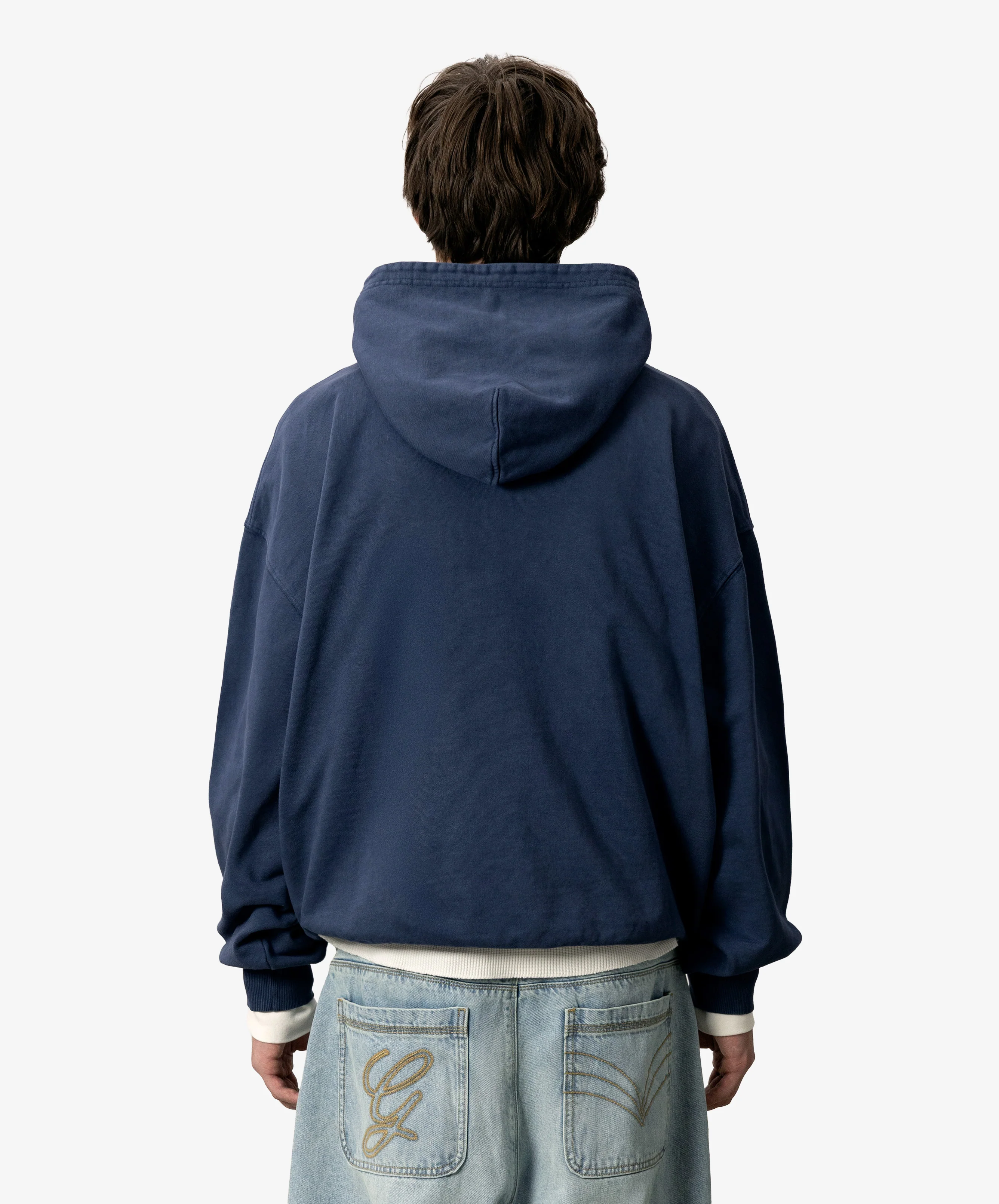 Star Washed Hoodie Navy - Image 3