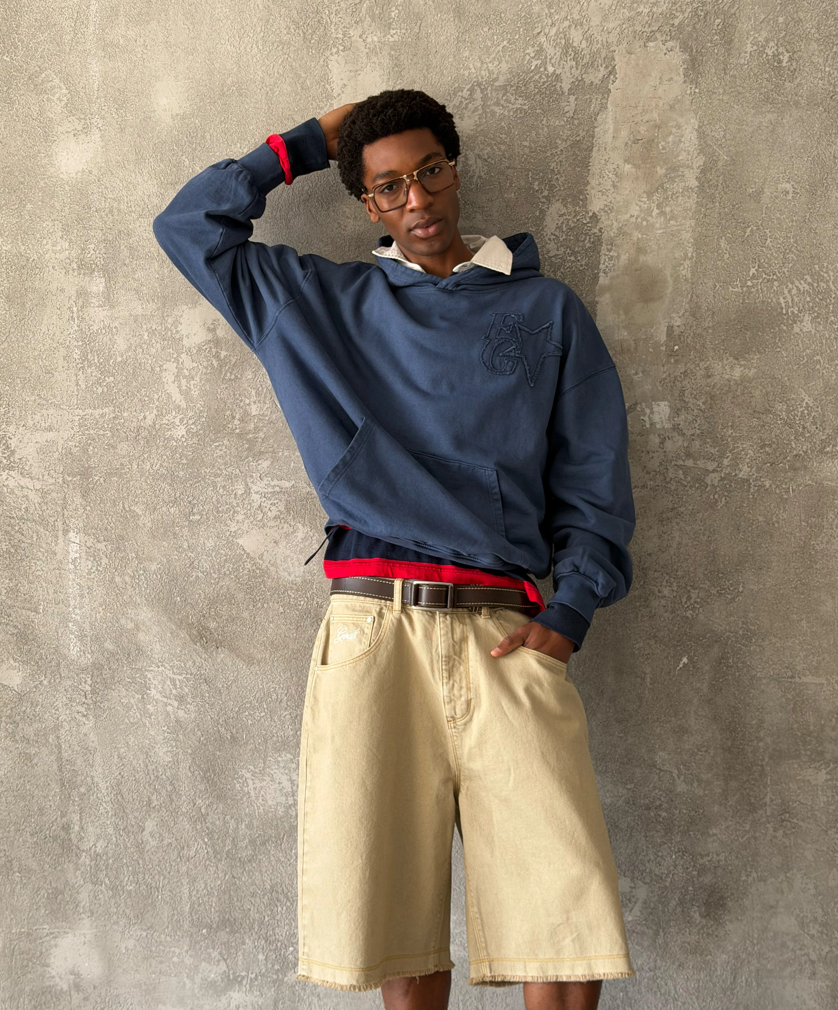 Star Washed Hoodie Navy - Image 7