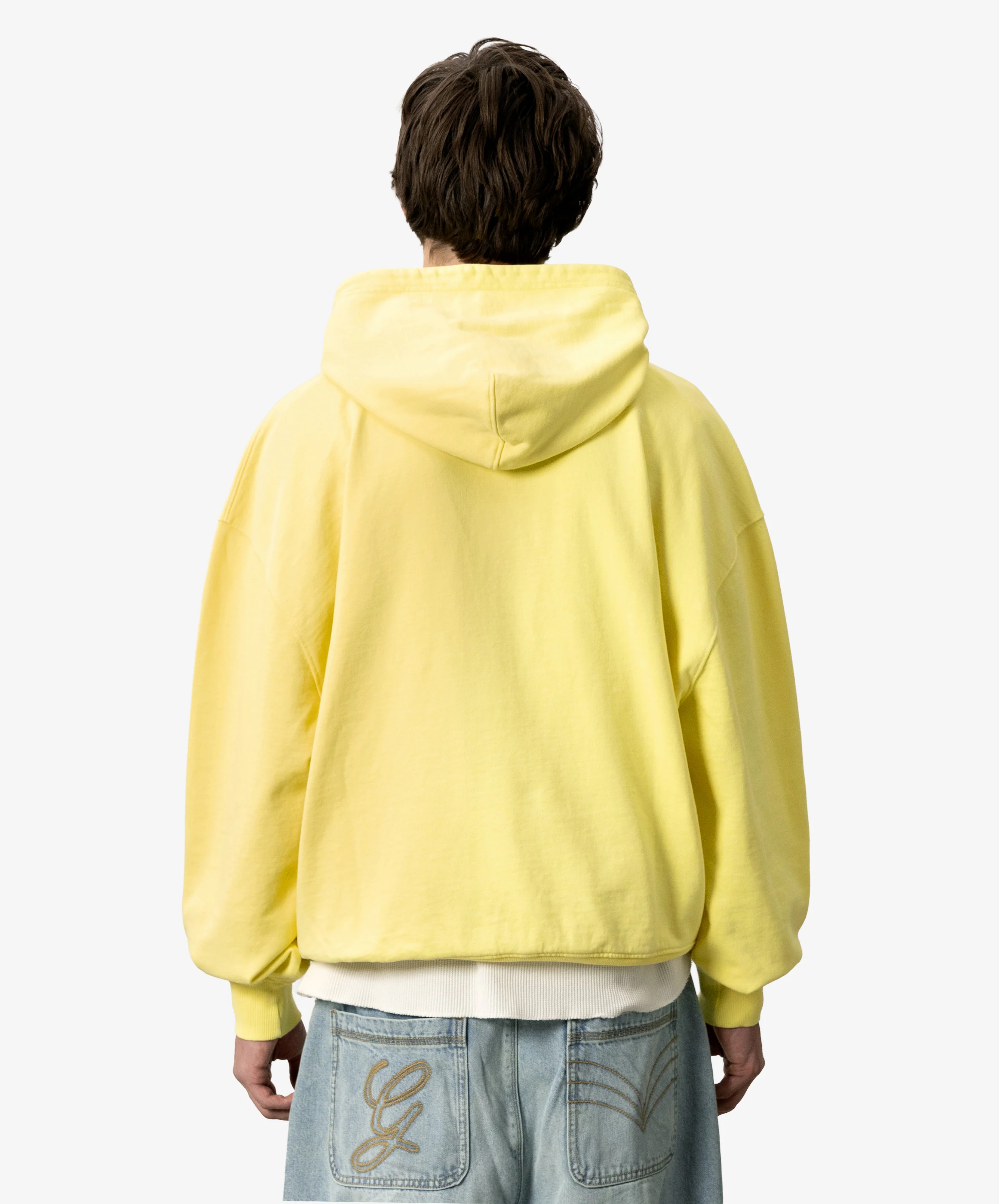 Star Washed Hoodie Yellow - Image 3
