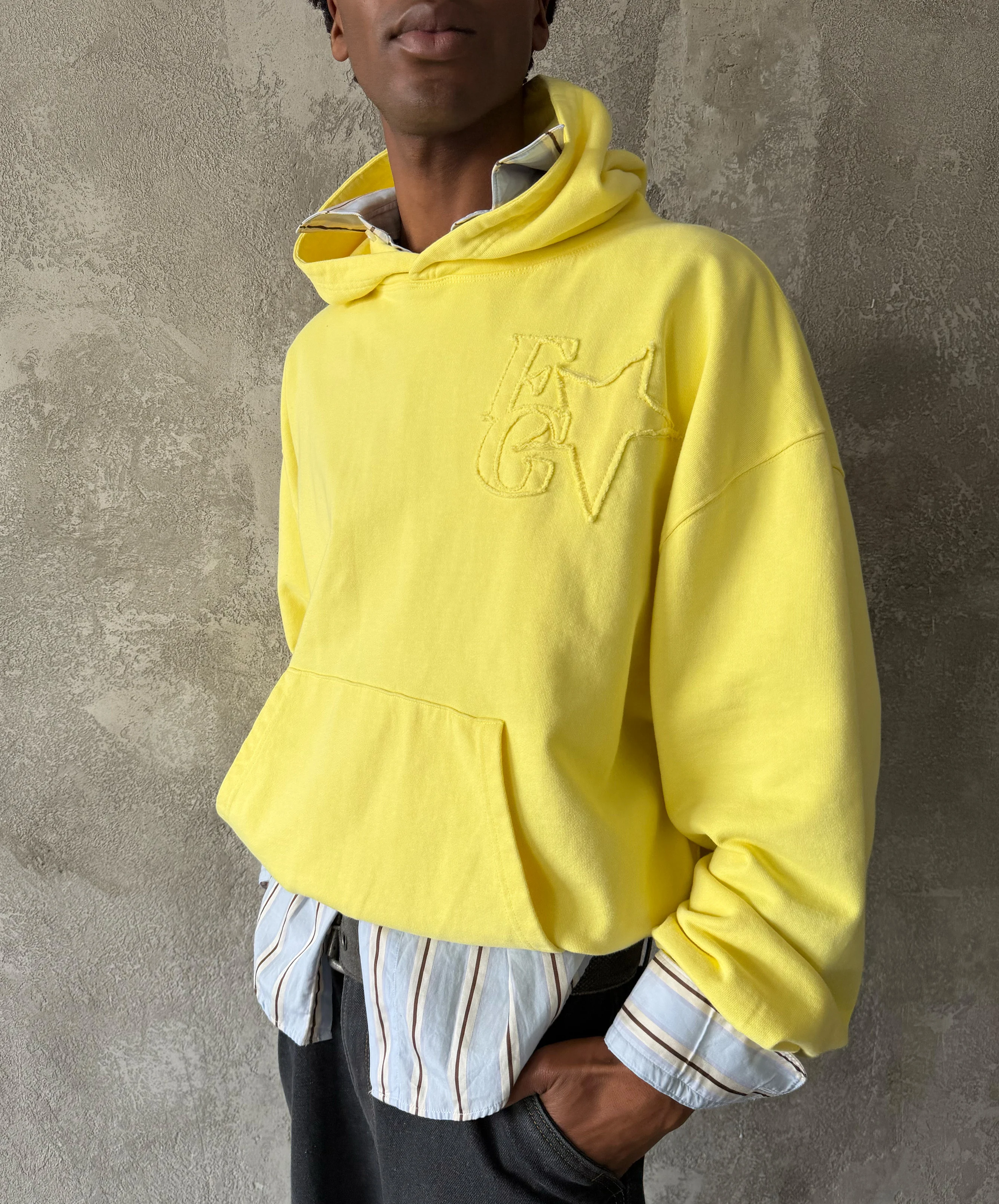 Star Washed Hoodie Yellow - Image 5