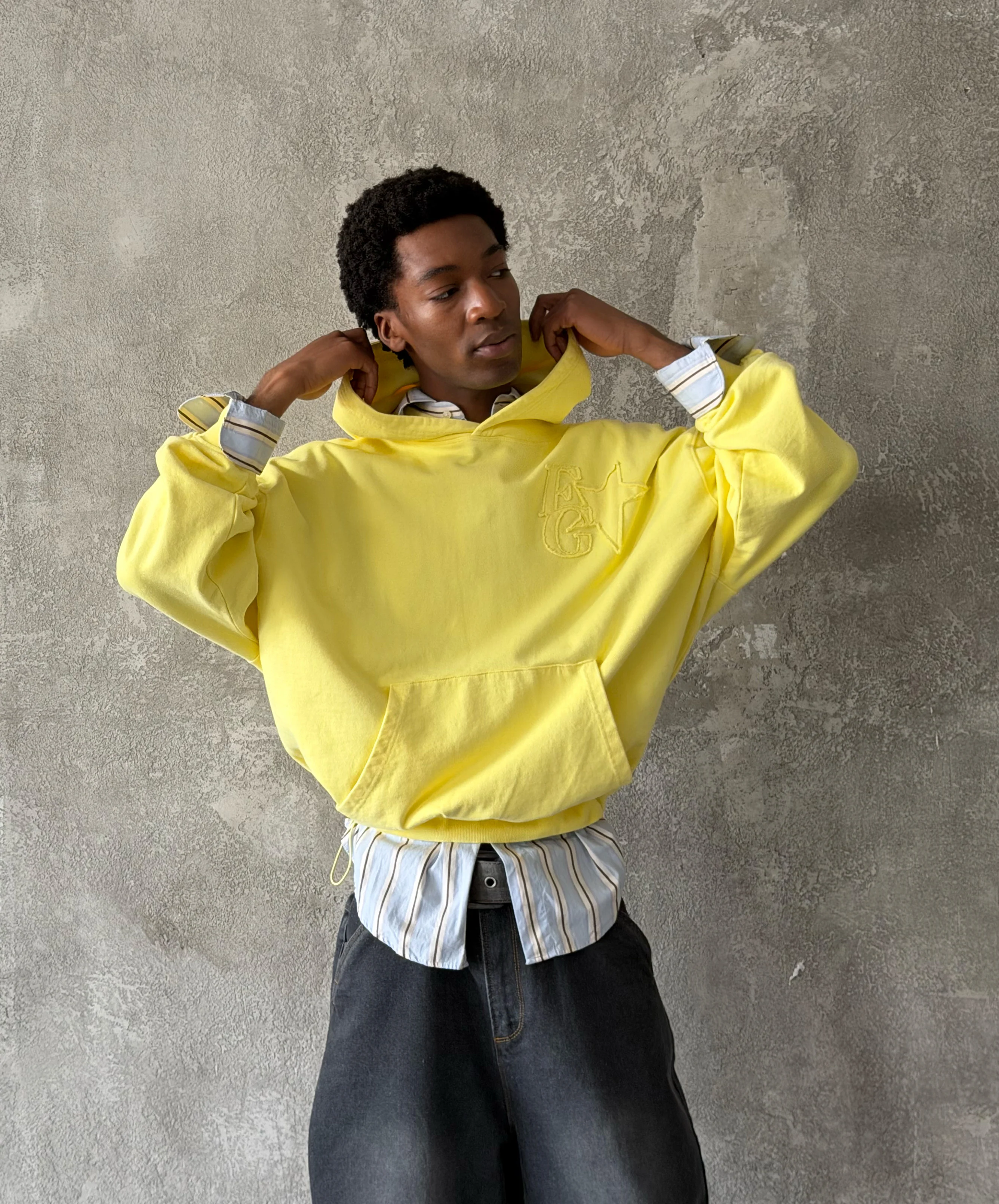 Star Washed Hoodie Yellow - Image 7