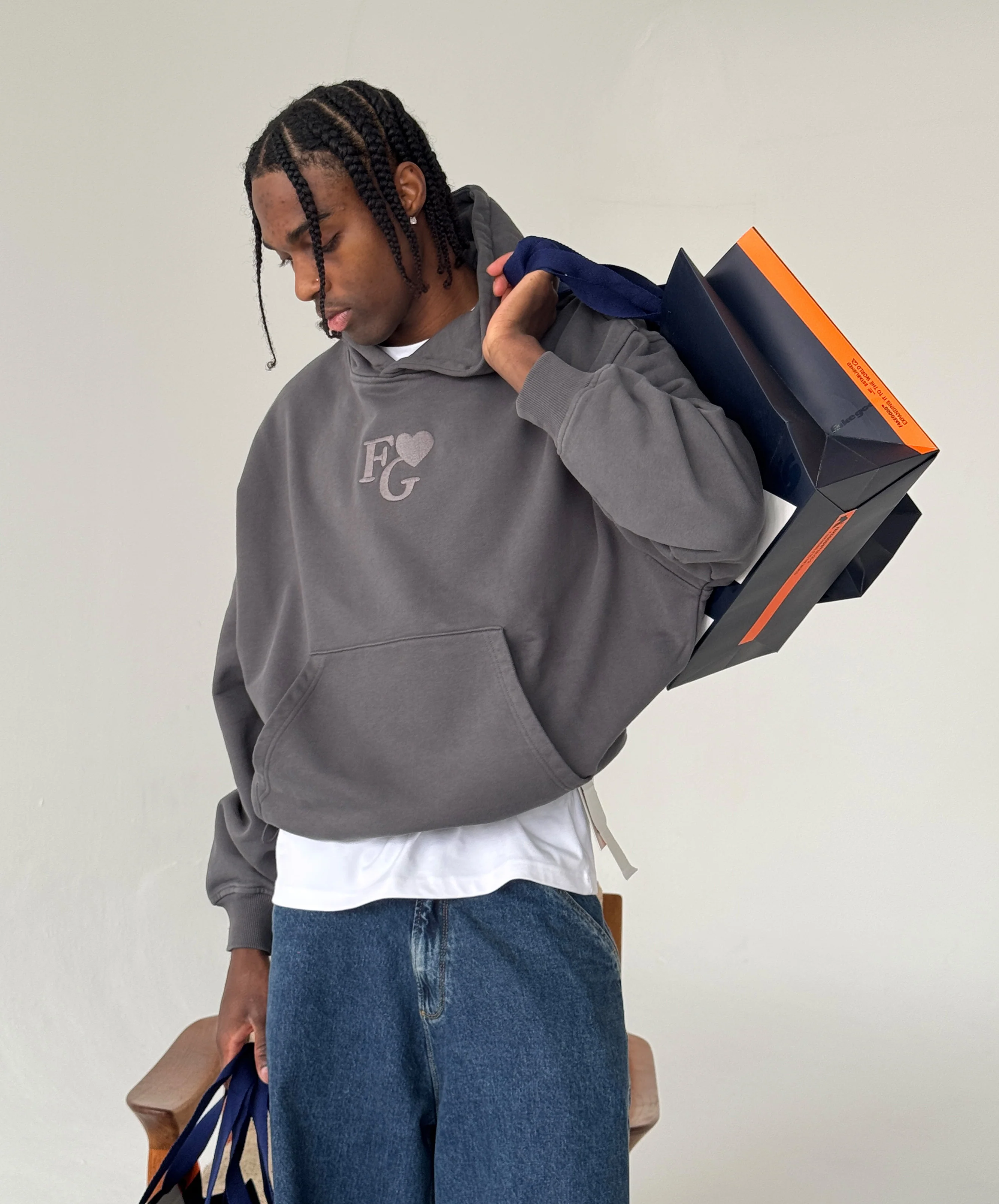 Valentine's Hoodie Dark Grey - Image 4