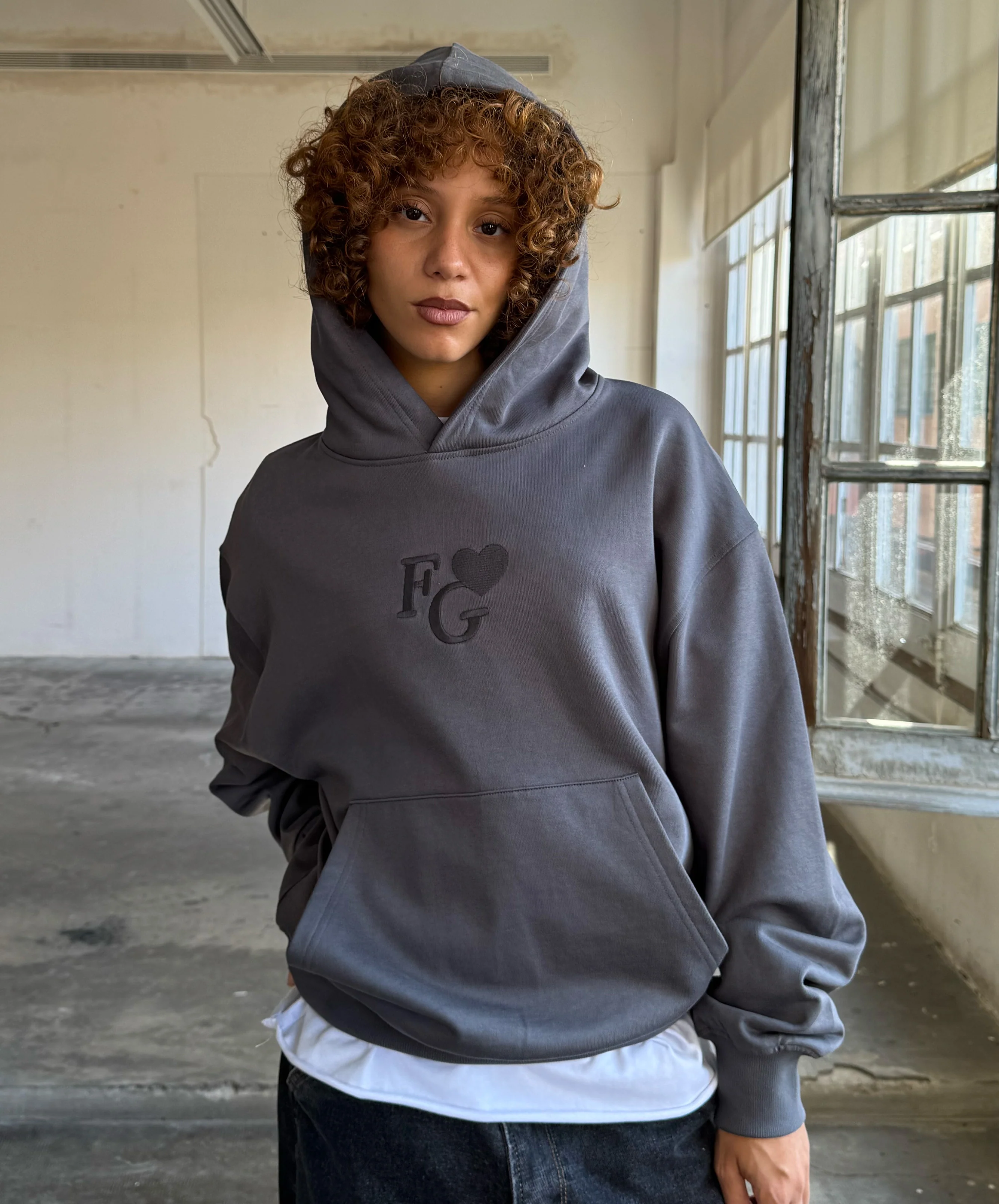 Valentine's Hoodie Dark Grey - Image 6