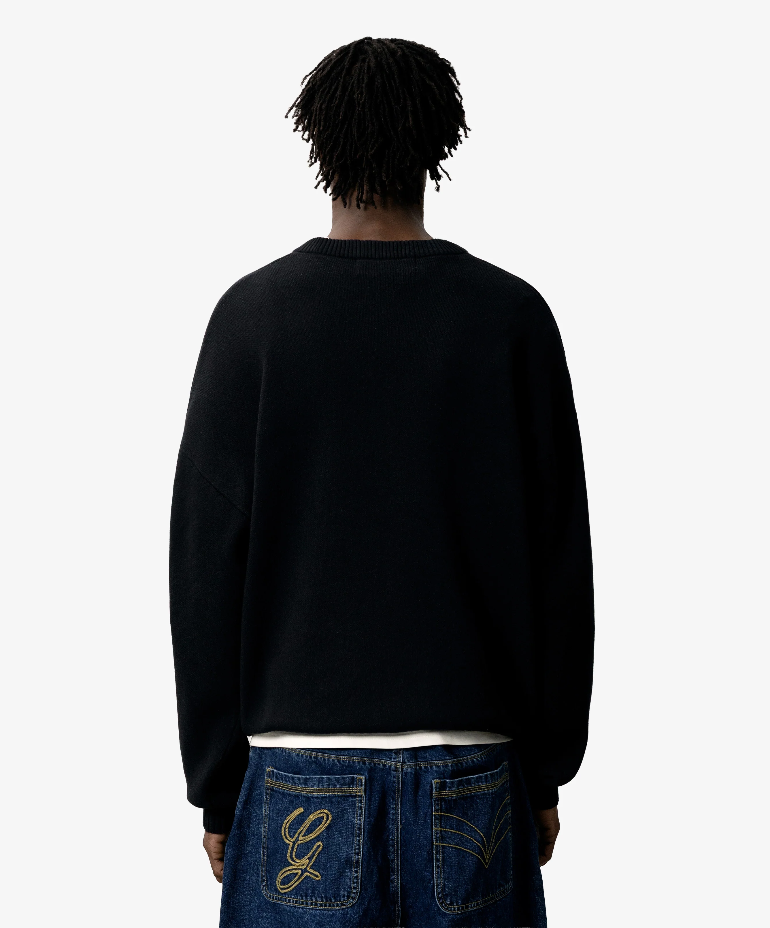 Valentine's Knitted Sweater Black - Image 3