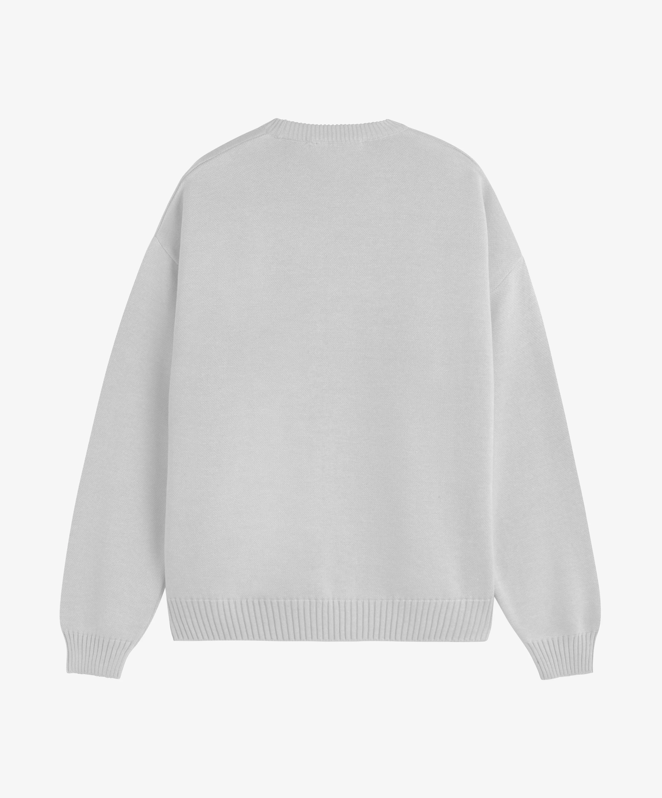 Valentine's Knitted Sweater Light Grey - Image 3